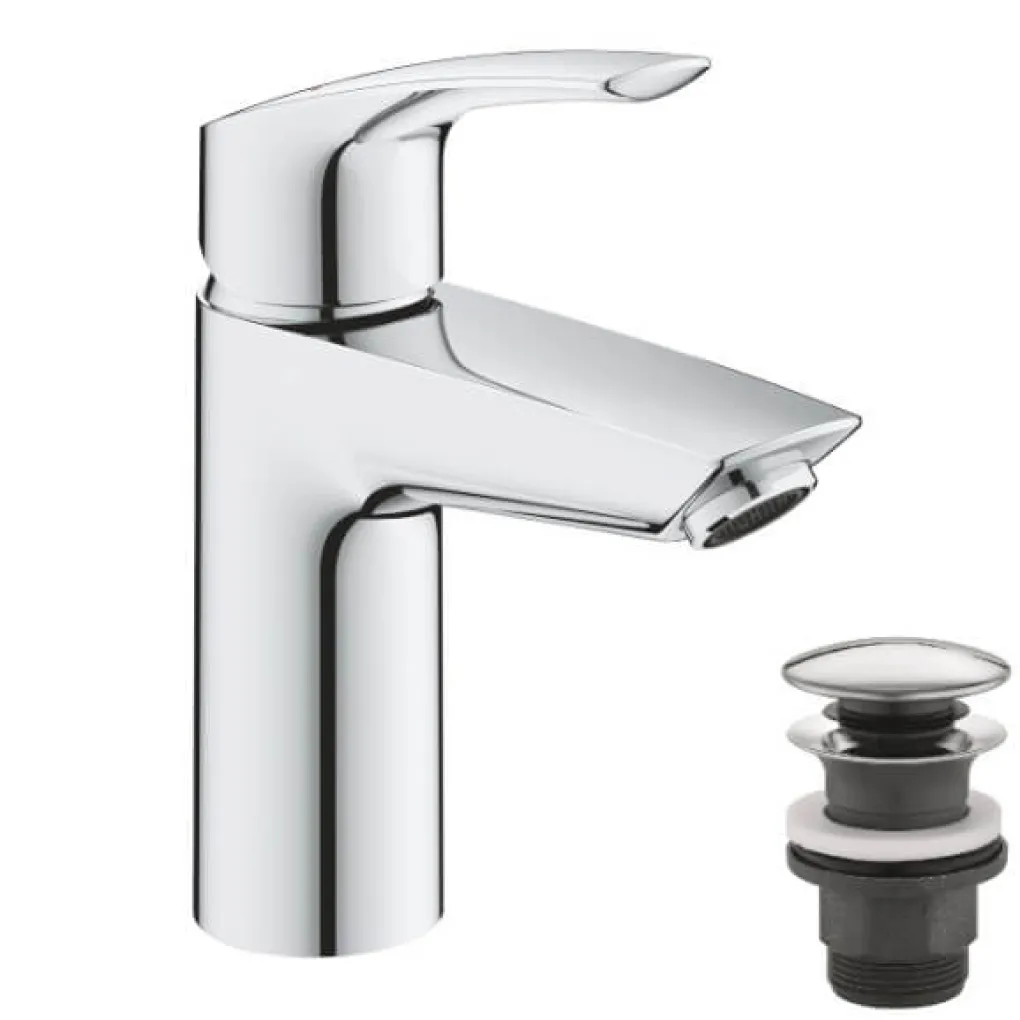 Смеситель для раковины Grohe Eurosmart New S-Size + нажимной донный клапан (23922003)- Фото 1