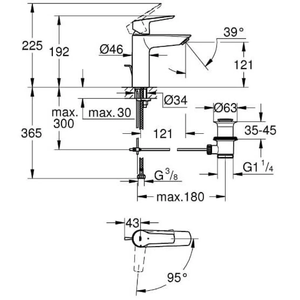 Смеситель для раковины Grohe QuickFix Start M-Size (23552002)- Фото 4
