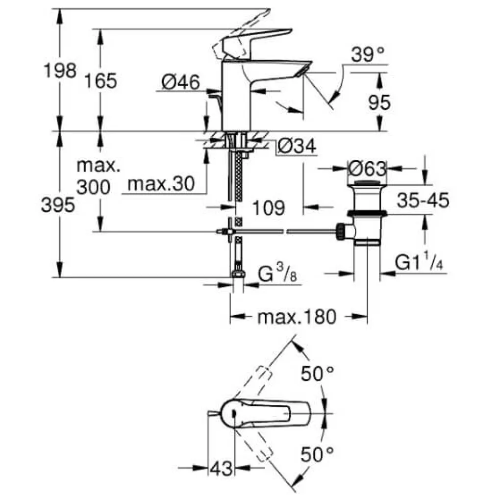Змішувач для раковини Grohe QuickFix Start S-Size (24209002)- Фото 4