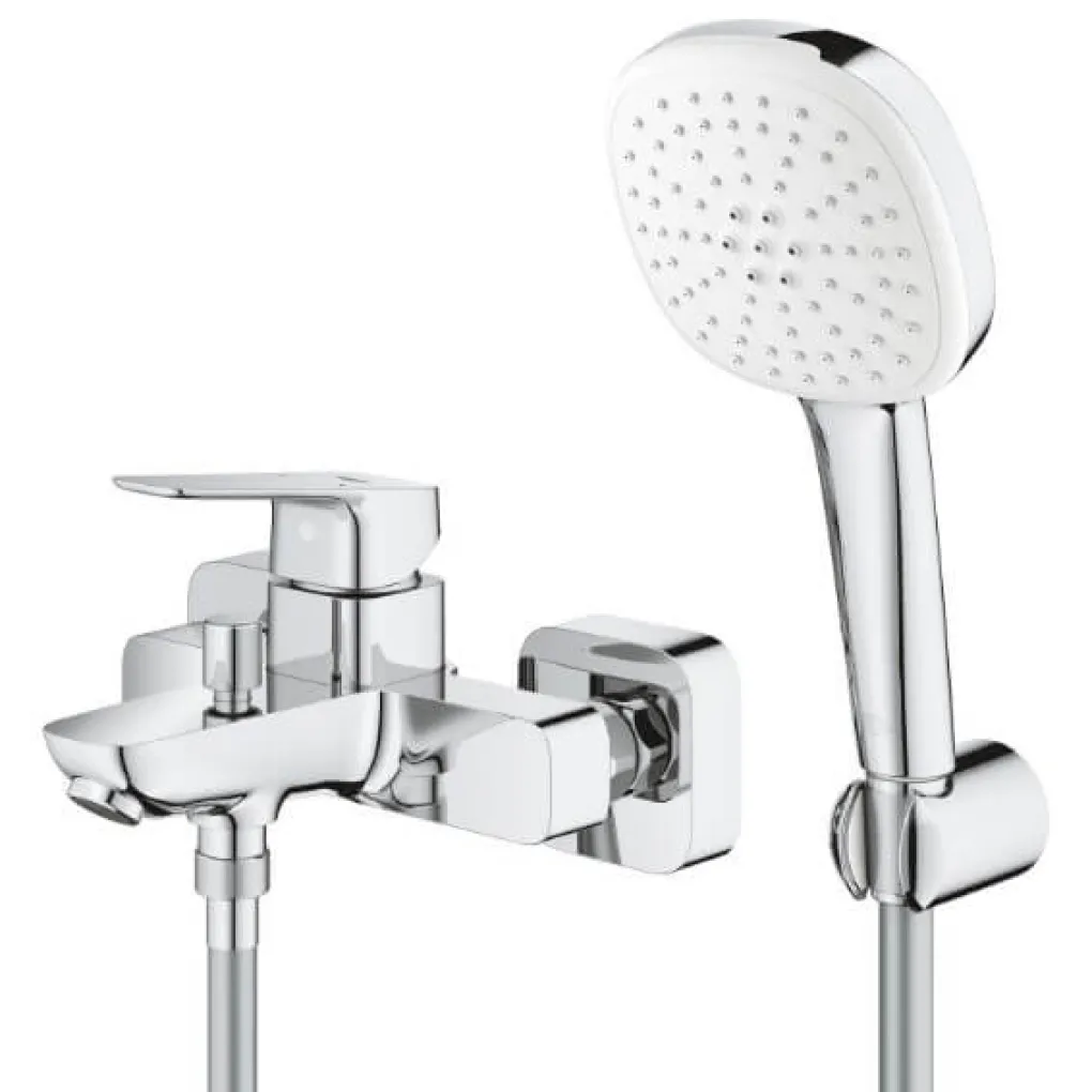 Змішувач для ванни Grohe Cubeo з душовим набором хром (1018140000)- Фото 2