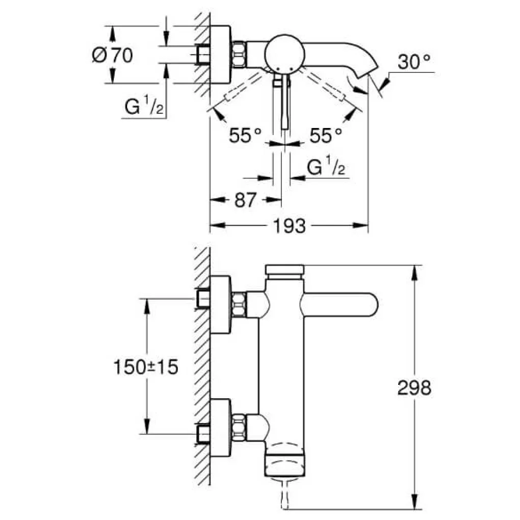 Змішувач для ванни Grohe Essence (25250001)- Фото 4