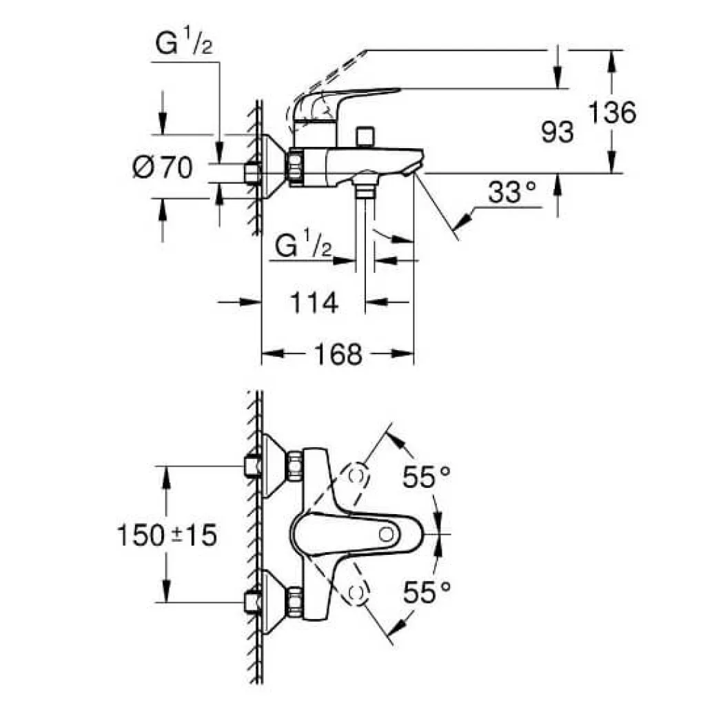 Смеситель для ванны Grohe QuickFix Swift (24335001)- Фото 2