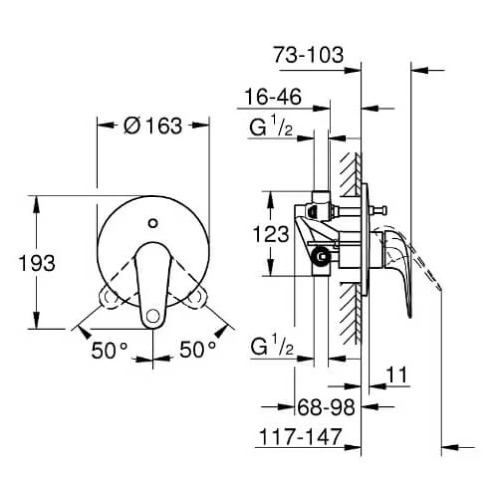 Змішувач для ванни прихованого монтажу Grohe QuickFix Swift (24336001)- Фото 2