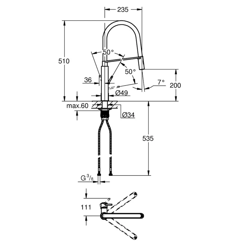 Смеситель для кухни Grohe Viamo хром (30433000)- Фото 4
