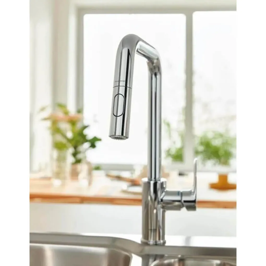 Змішувач для кухні Grohe Eurosmart, з висувним виливом (30619000)- Фото 3