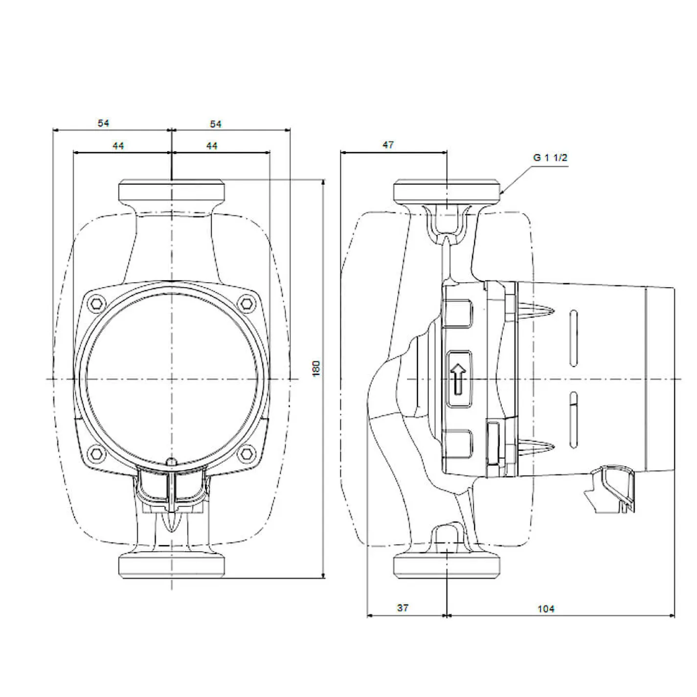 Циркуляційний насос нержавіючий Grundfos ALPHA1 L 25-60 N L=180 мм (99199593) - Фото 2
