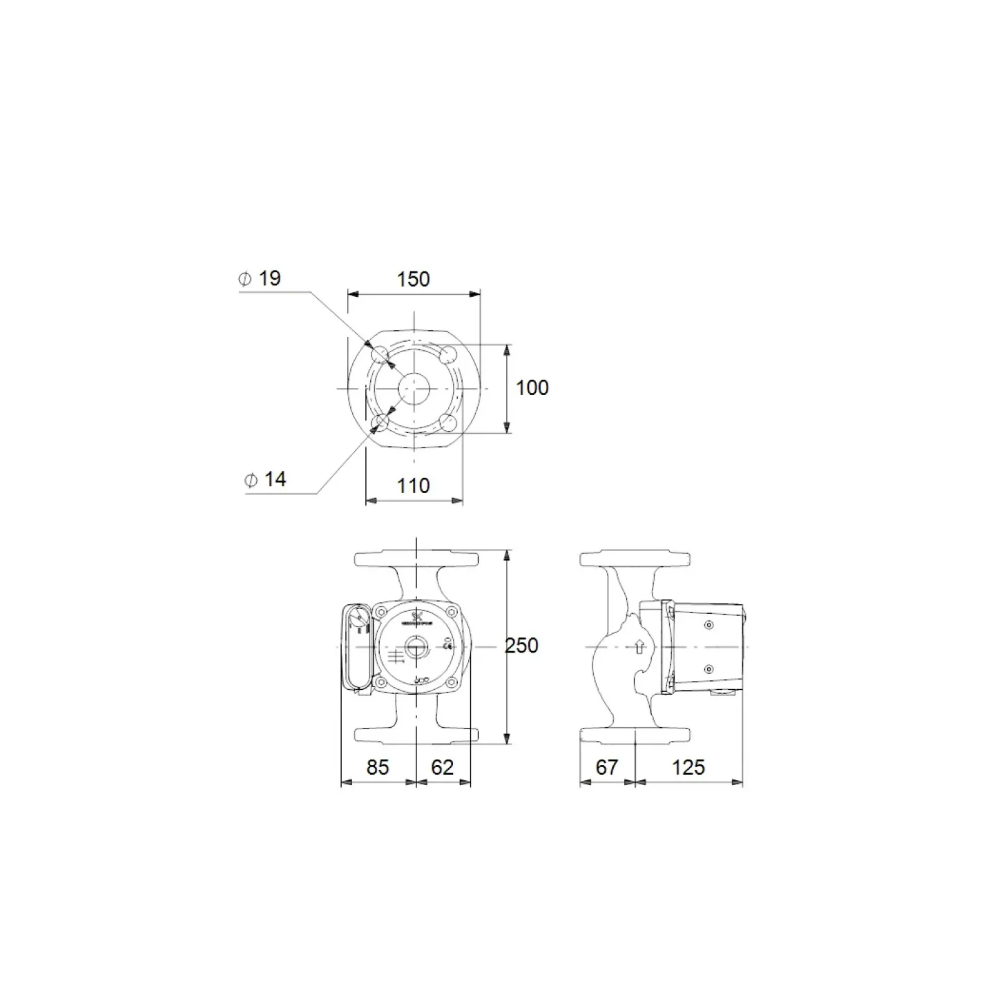 Циркуляционный насос Grundfos UPS 40-80 F 250 (95906462) - Фото 2