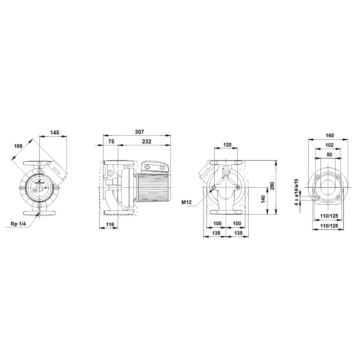 Циркуляційний насос Grundfos UPS 50-120 F 3x400-41 (96402103) - Фото 2