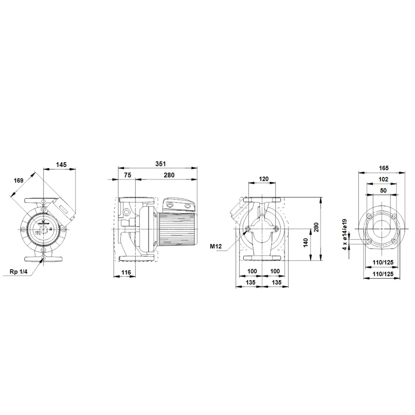 Циркуляционный насос Grundfos UPS 50-180 F1 (96402134) - Фото 2