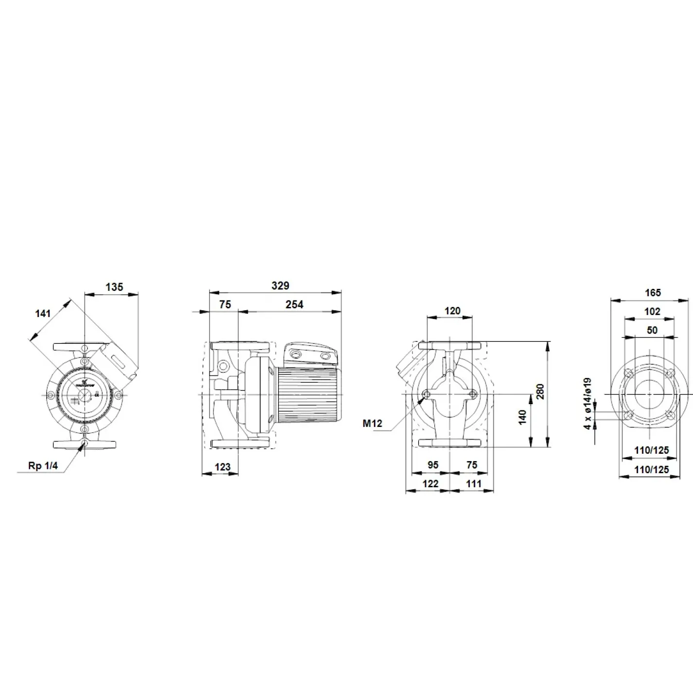 Циркуляційний насос Grundfos UPS 50-60/2 F 3x400-4 (96402055) - Фото 2