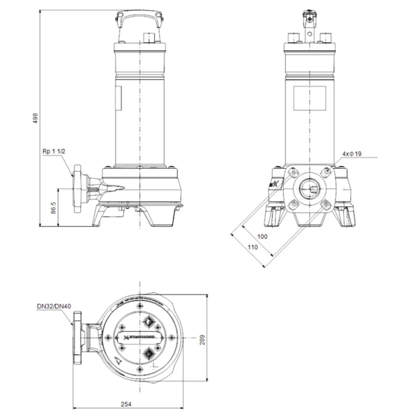 Дренажний насос Grundfos Unilift APG.40.10.A1 (92611467) - Фото 2