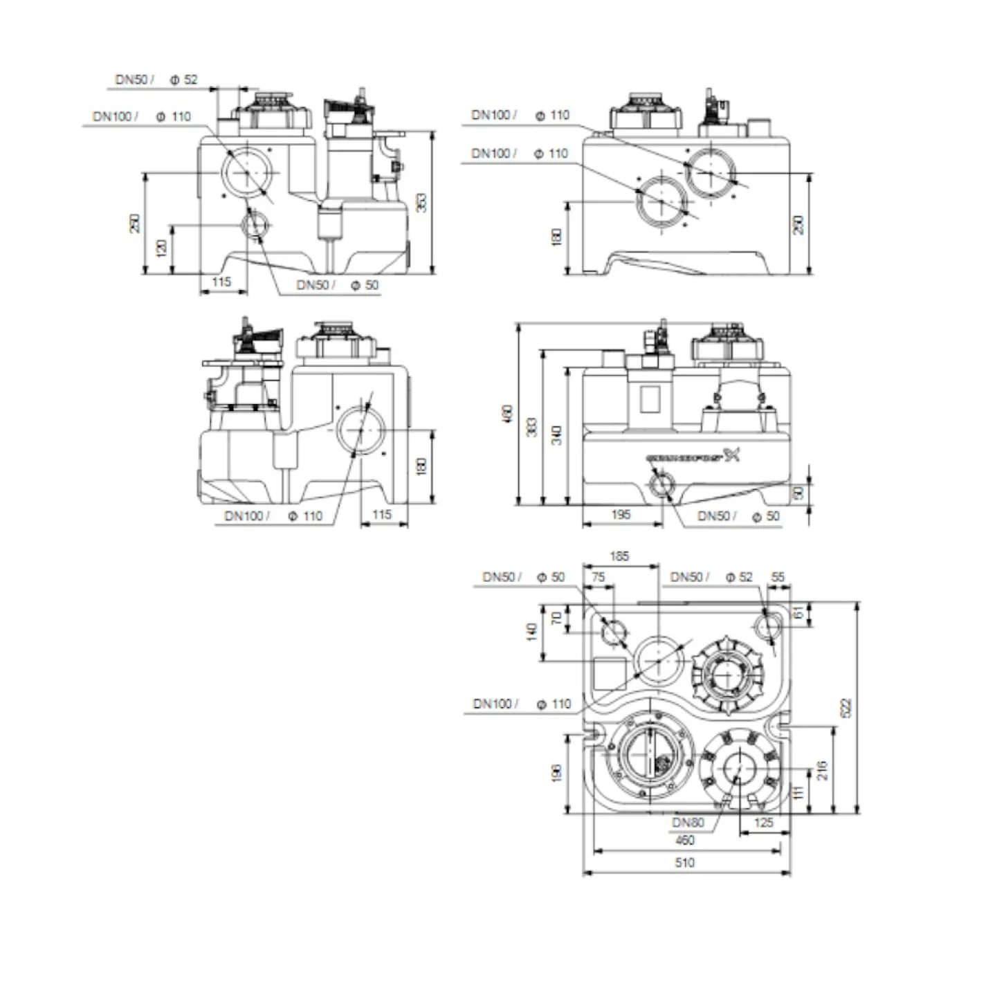 Канализационная установка Grundfos MSS.11.1.2 1x230v (97901037) - Фото 3