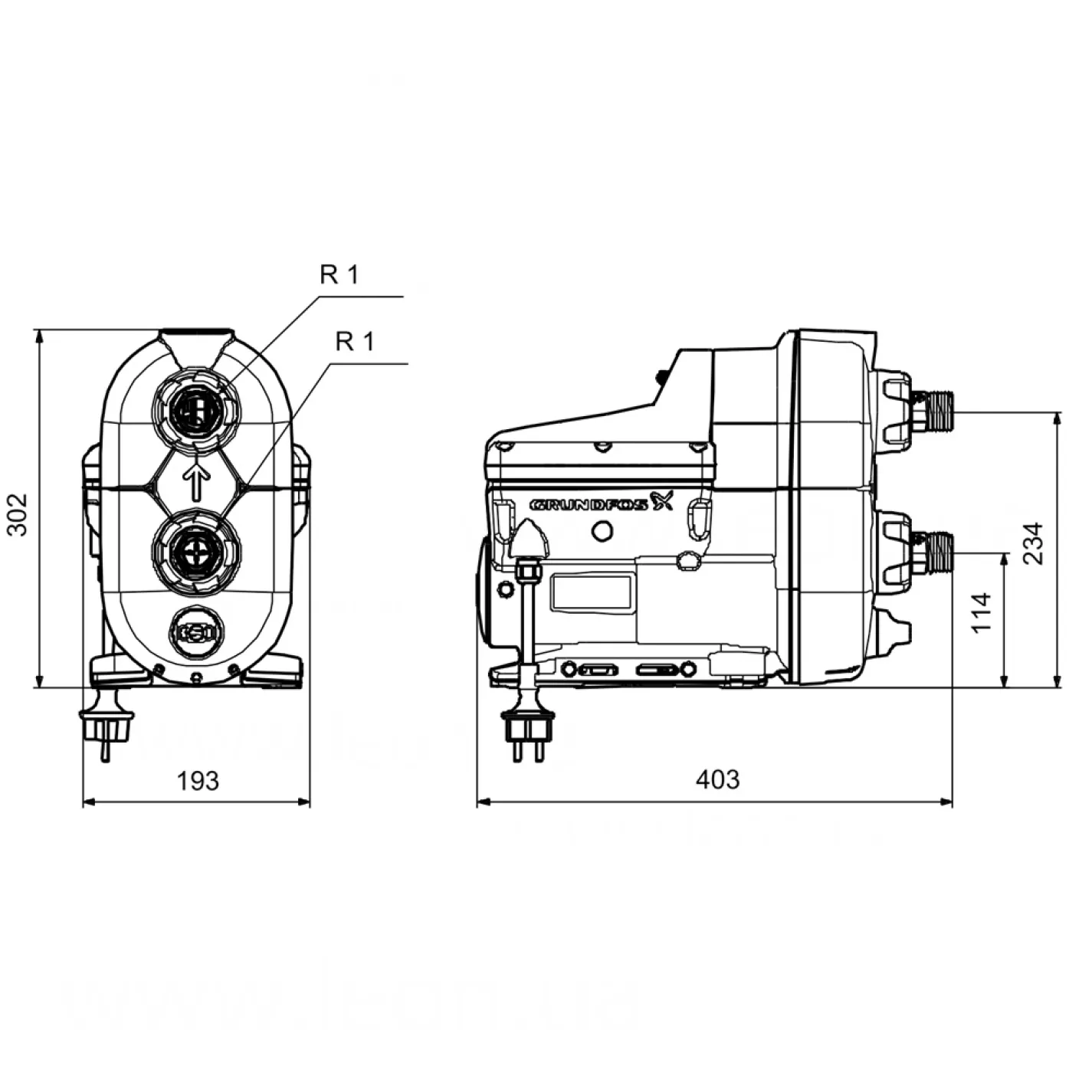 Насосна станція GRUNDFOS SCALA2 Model 2 3-45 (93013252) - Фото 2
