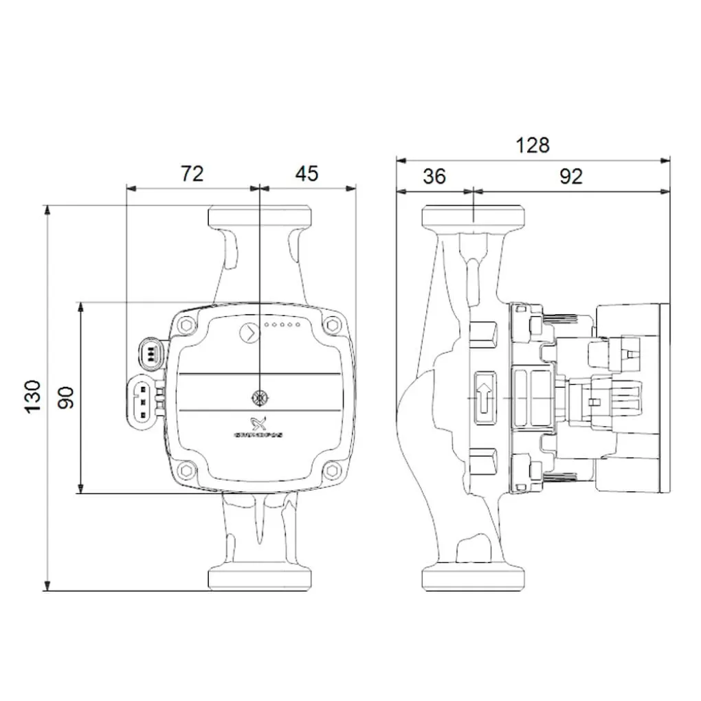 Циркуляційний насос Grundfos Alpha Solar 25-75 L=130 мм (98989299)- Фото 3