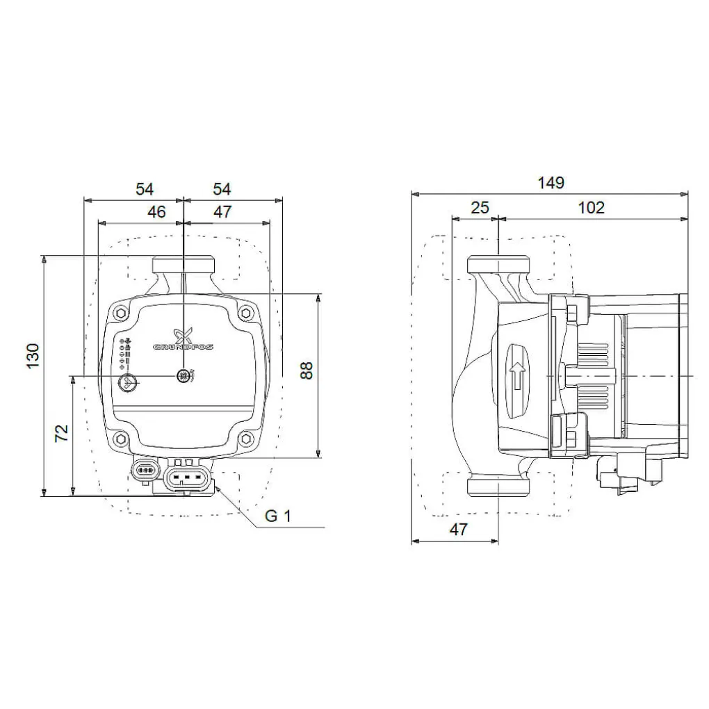 Циркуляційний насос Grundfos ALPHA1 L 15-40 130 (99160550)- Фото 4