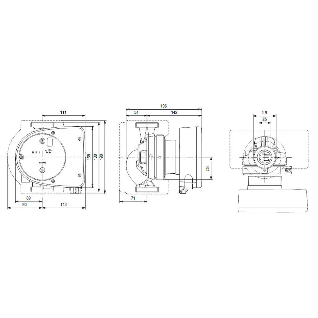 Циркуляційний насос Grundfos MAGNA1 25-40 180 (99221216)- Фото 2