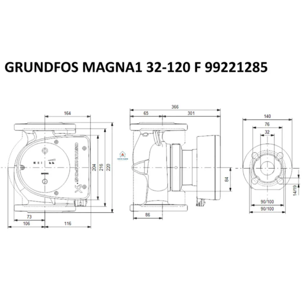 Циркуляційний насос Grundfos MAGNA1 32-120 F 220 (99221285)- Фото 4
