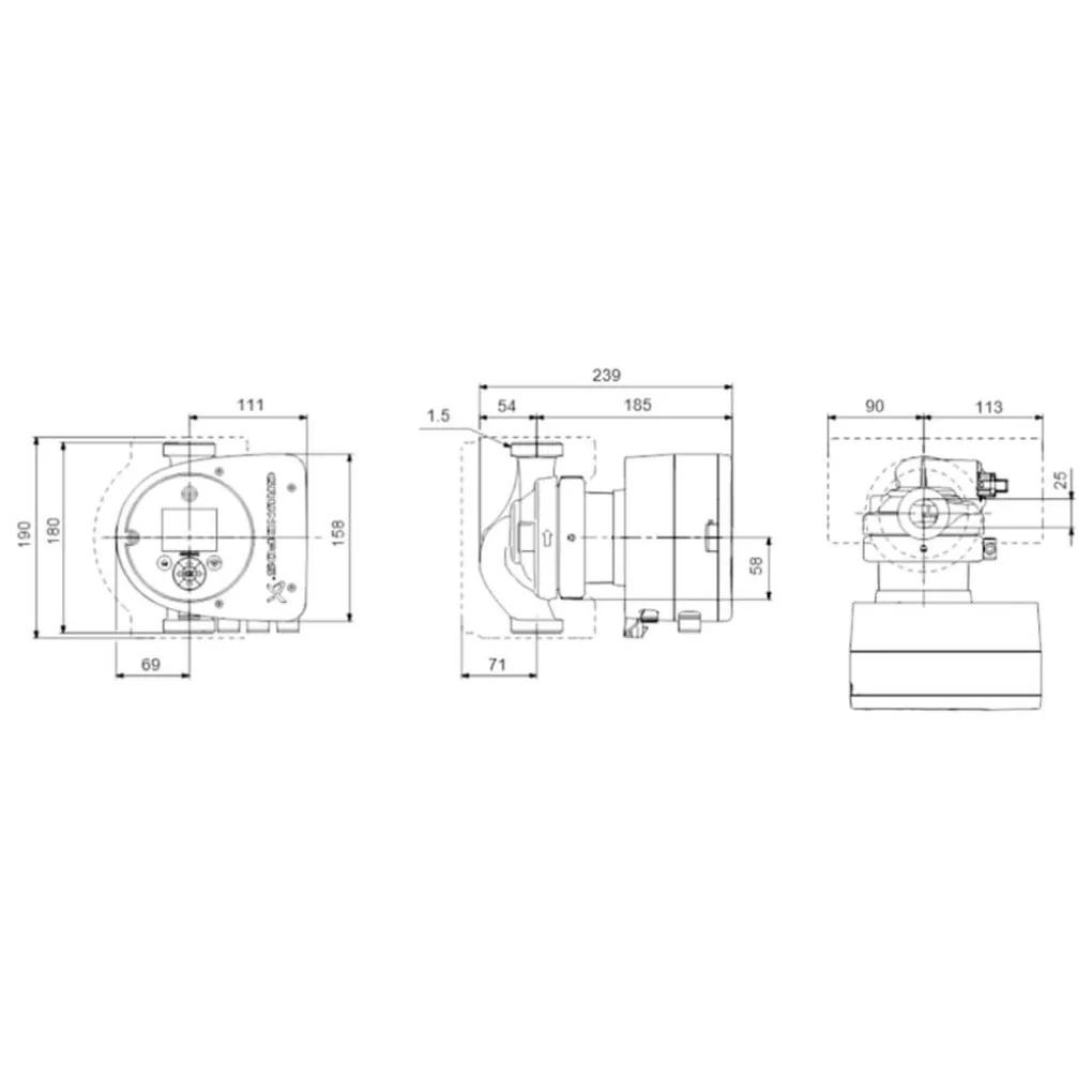 Циркуляційний насос Grundfos MAGNA3 25-80 N L=180 мм (97924338)- Фото 3