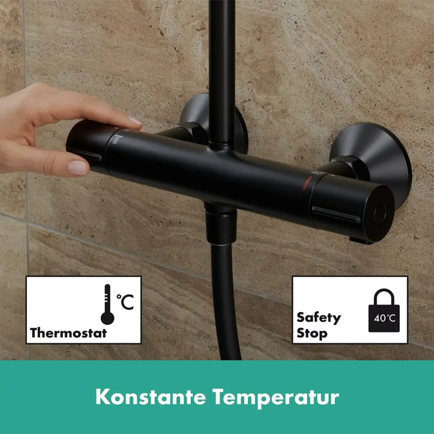 Душова система Hansgrohe Vernis Blend Showerpipe 240 1jet EcoSmart з термостатом (26428670) - Фото 3