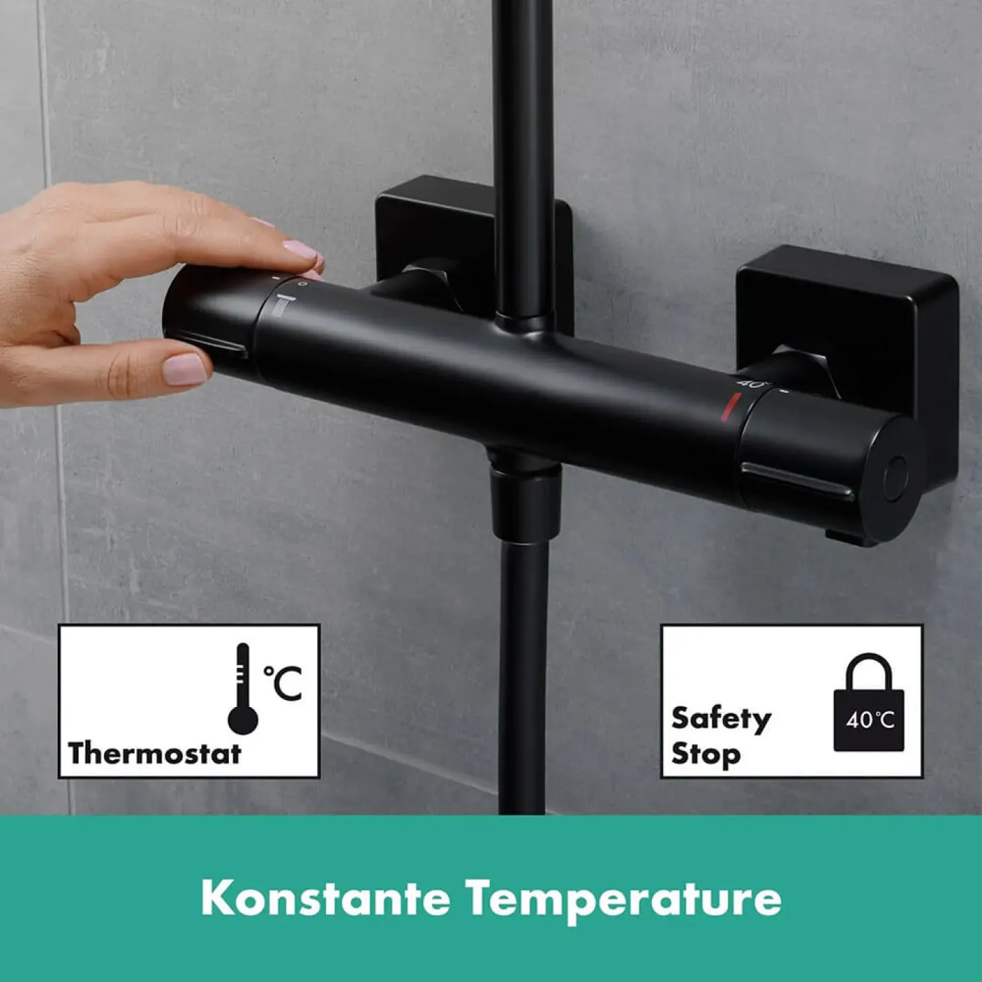 Душова система Hansgrohe Vernis Shape Showerpipe 240 1jet EcoSmart з термостатом (26429670) - Фото 2
