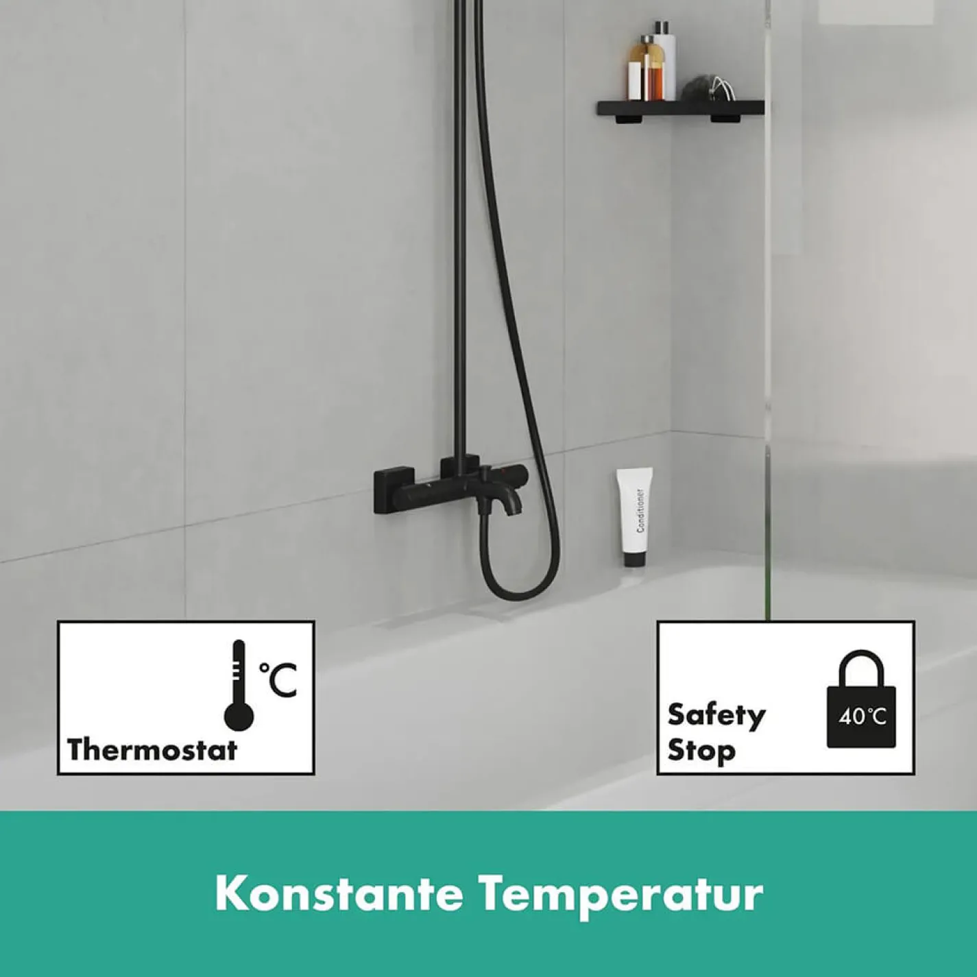 Душова система Hansgrohe Vernis Shape Showerpipe 240 1jet з термостатом (26900670) - Фото 8