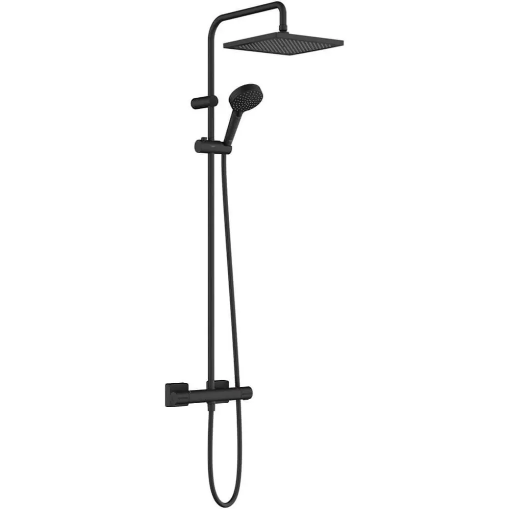 Душевая система Hansgrohe Vernis Shape Showerpipe 240 1jet EcoSmart с термостатом (26429670)- Фото 1