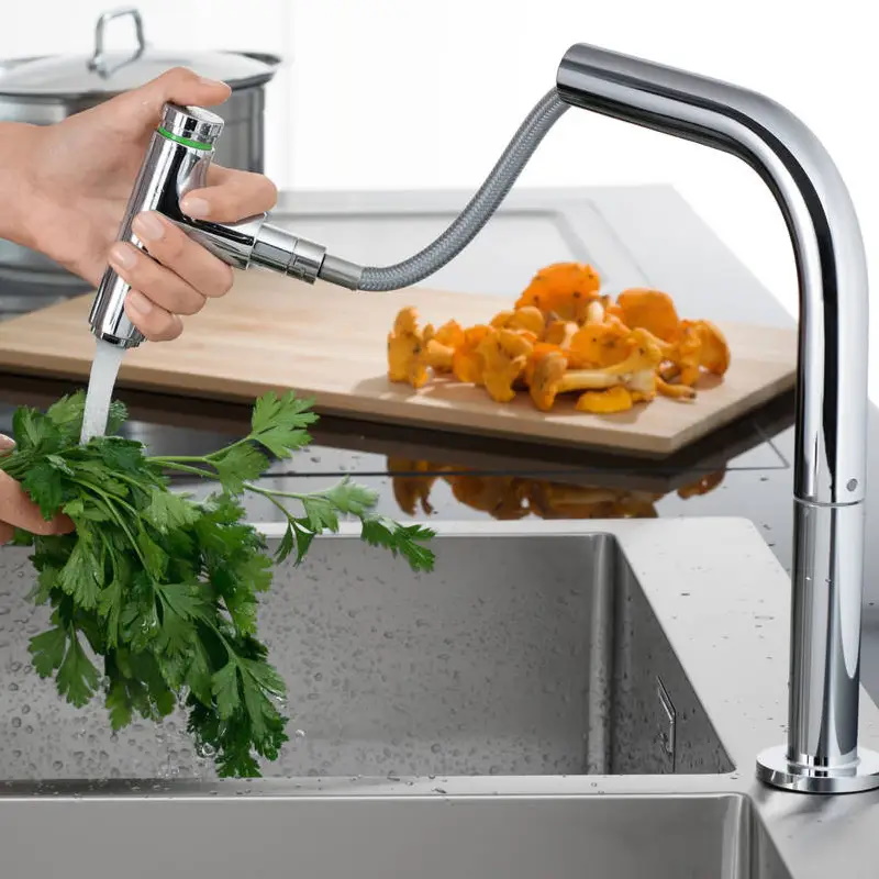 Змішувач для кухні Hansgrohe Metris Select M71 з висувним виливом- Фото 7