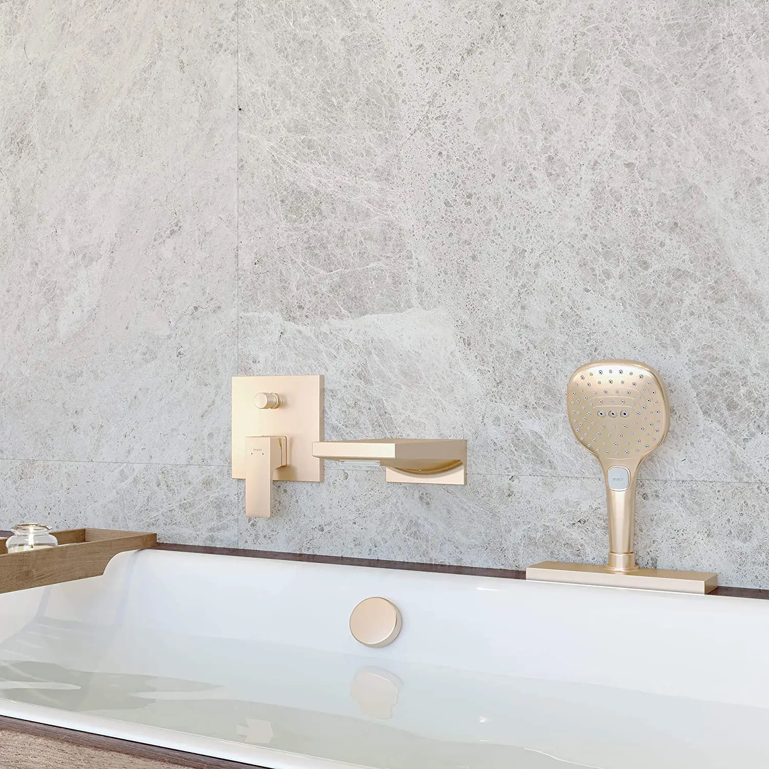 Cмеситель для ванны Hansgrohe Metropol бронза скрытый монтаж - Фото 3