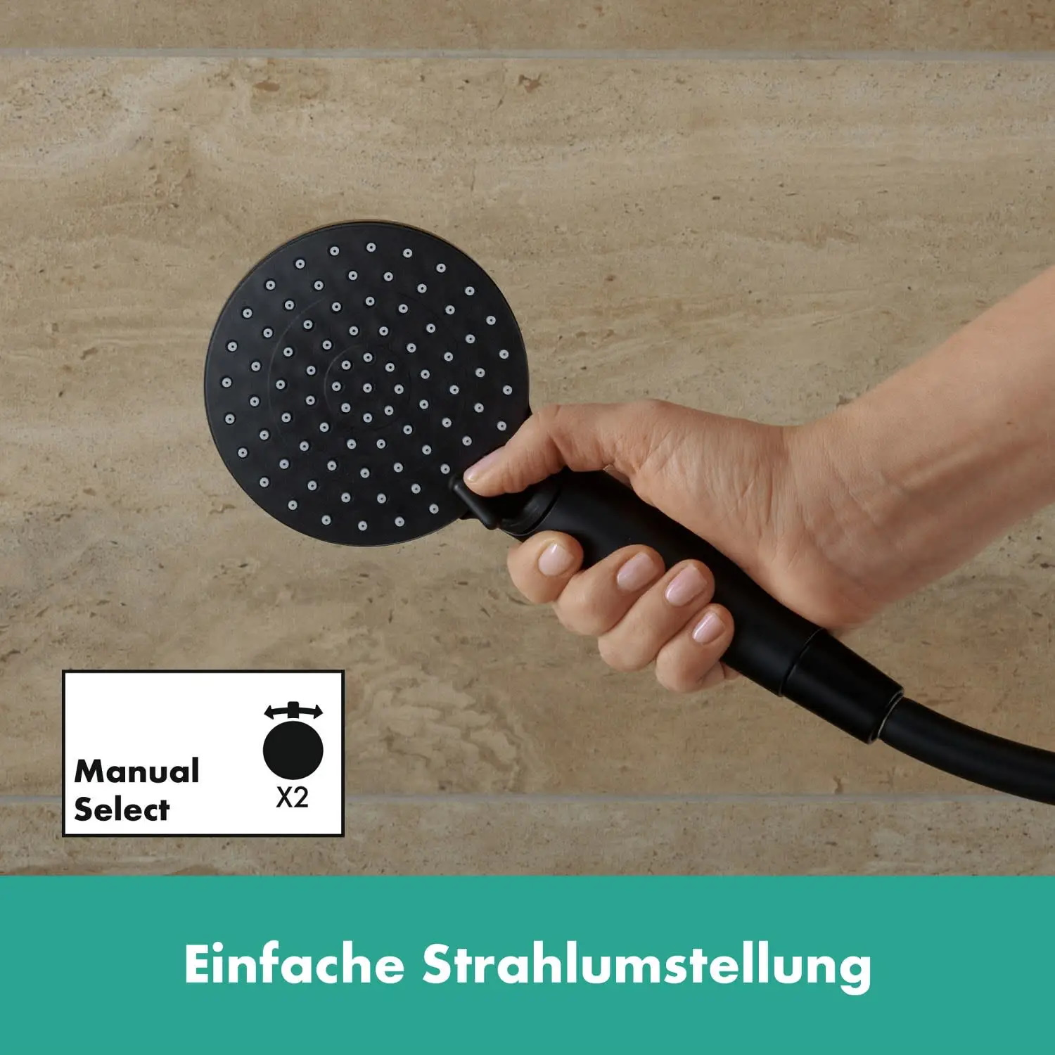Душова система Hansgrohe Vernis Blend Showerpipe 240 з термостатом чорний матовий- Фото 7