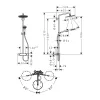 Душова система Hansgrohe Croma Select S Showerpipe 280 з термостатом бронза- Фото 2