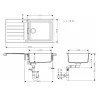 Мийка для кухні Hansgrohe S52 S520-F480 1000x500 с сушилкою зліва сірий камінь (43358290)- Фото 4