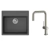 Мийка для кухні Hansgrohe S52 S520-F510 зі змішувачем Talis M54 чорний графіт-сталь (43359800)- Фото 1