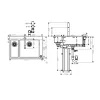 Мийка кухонна Hansgrohe C71-F655-09 Сombi на 2 чаші 180/450 зі змішувачем 2Jet Sbox, хром (43206000)- Фото 2