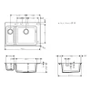 Мийка кухонна Hansgrohe S510-F635 770х510 на дві чаші 180/450, сірий бетон (43315380)- Фото 2