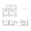 Мийка кухонна Hansgrohe S510-F770 770х510 на дві чаші 370/370, сірий бетон (43316380)- Фото 2