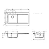 Кухонная мойка Hansgrohe S5110-F450 1050х510 с сушилкой справа, черный графит (43330170)- Фото 2