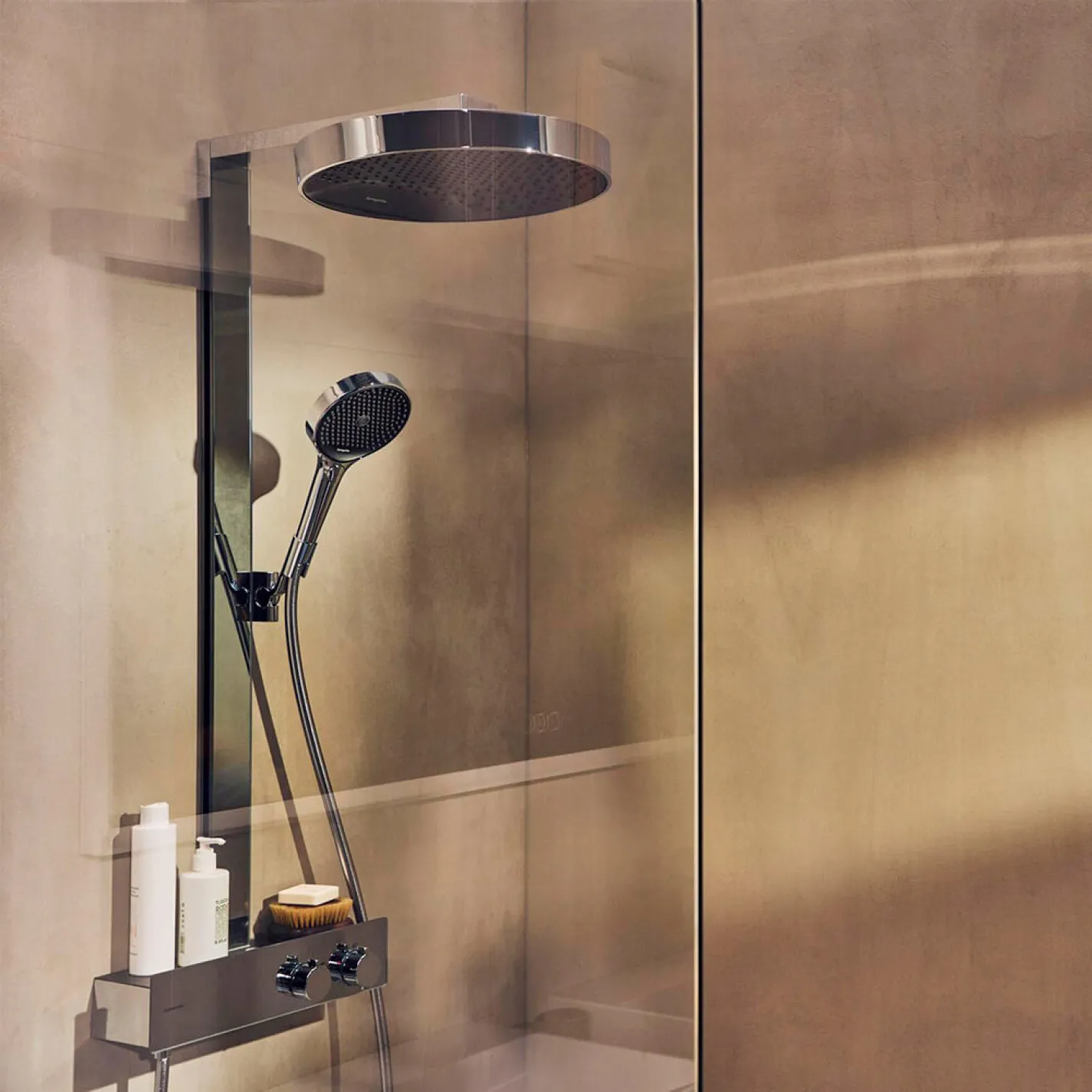 Душевая система Hansgrohe Rainfinity Showerpipe 360 1jet с термостатом ShowerTablet 350, Chrome (26853000) - Фото 1
