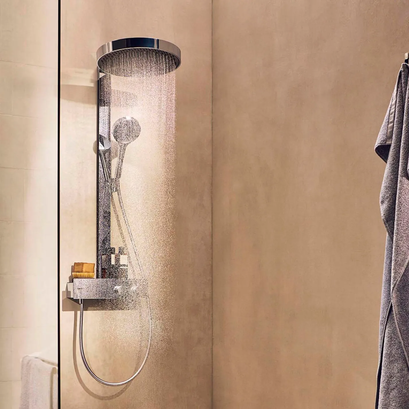 Душова система Hansgrohe Rainfinity Showerpipe 360 1jet з термостатом ShowerTablet 350, Chrome (26853000) - Фото 2