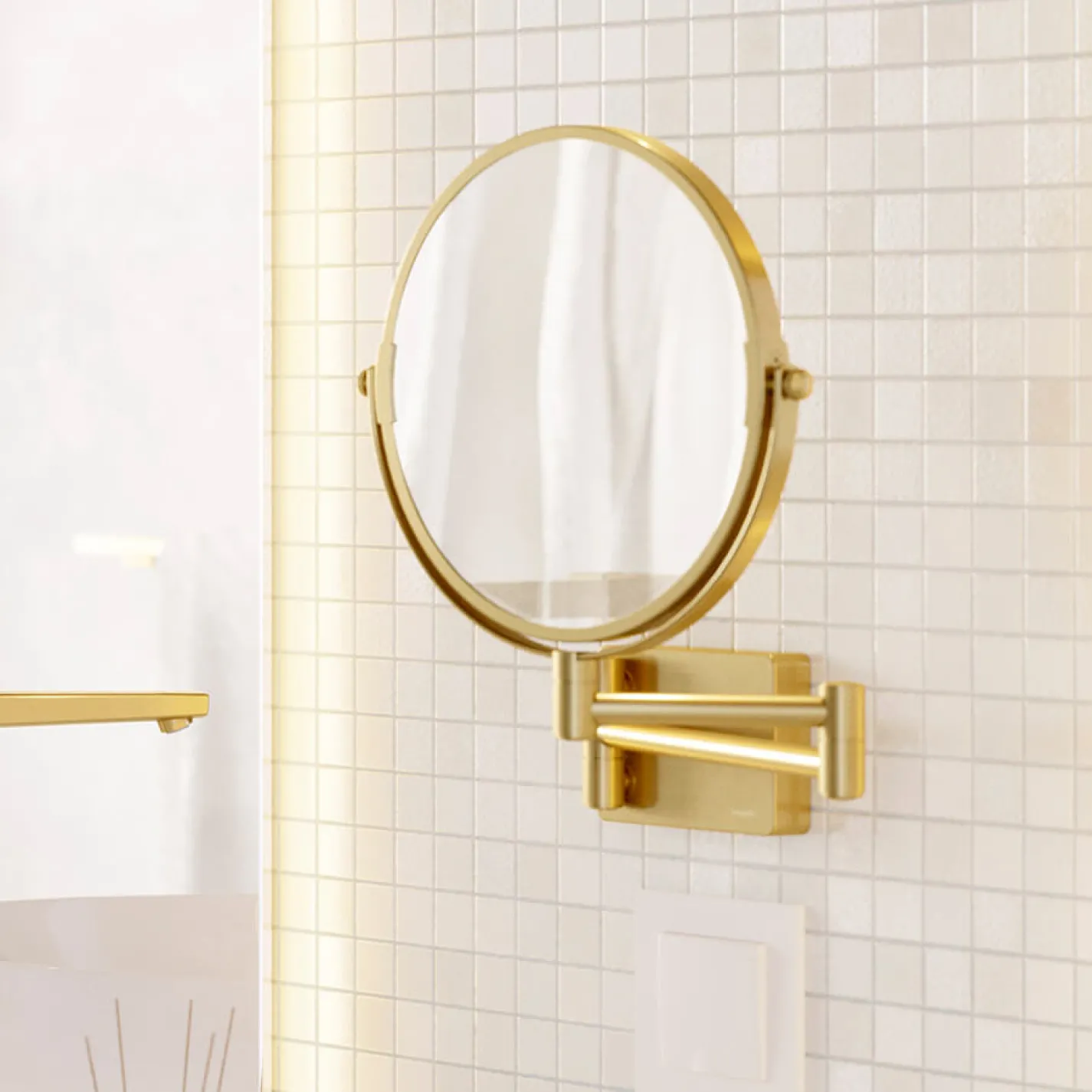 Дзеркало для гоління Hansgrohe AddStoris для гоління золотий (41791990) - Фото 3