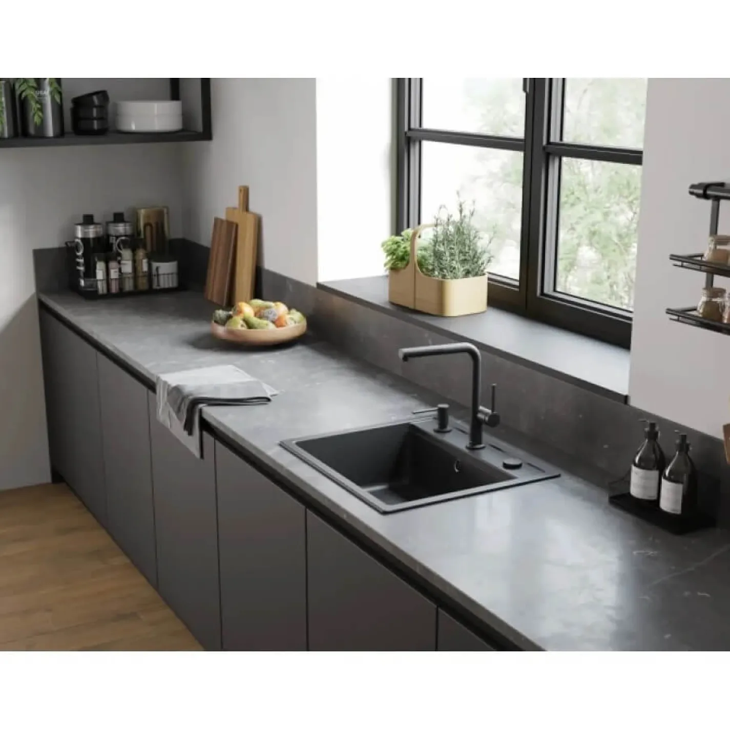 Кухонная мойка Hansgrohe S52, гранит, без крыла, S520-F (43359290) - Фото 3
