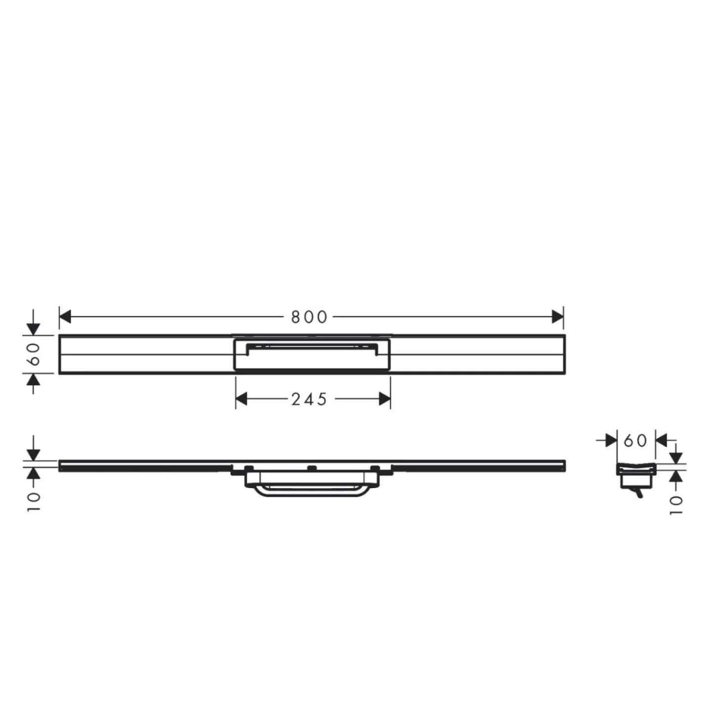 Решетка (наружная часть слива) для трапа Hansgrohe RainDrain Flex Wall 800 мм белый мат (56044700) - Фото 3