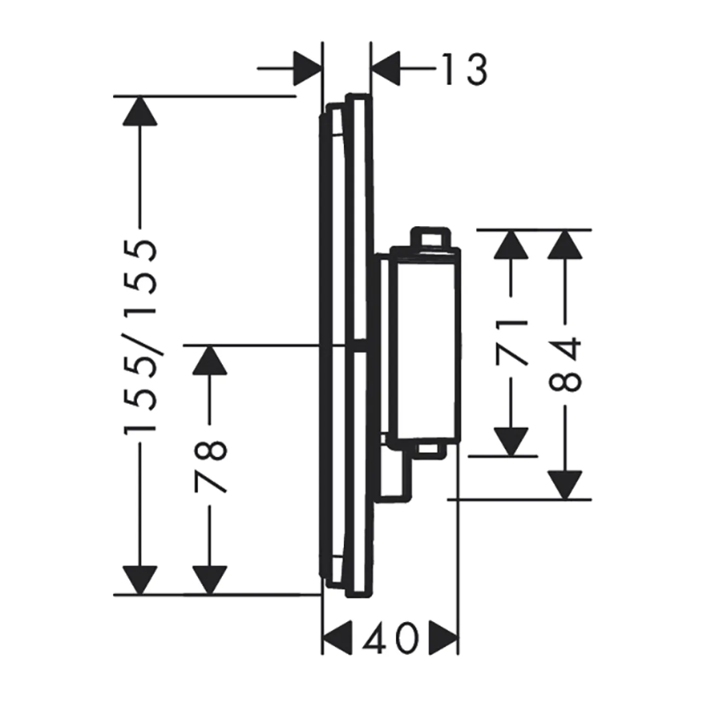 Термостат скрытого монтажа Hansgrohe ShowerSelect Comfort E 1 функция, матовая бронза (15571140) - Фото 1
