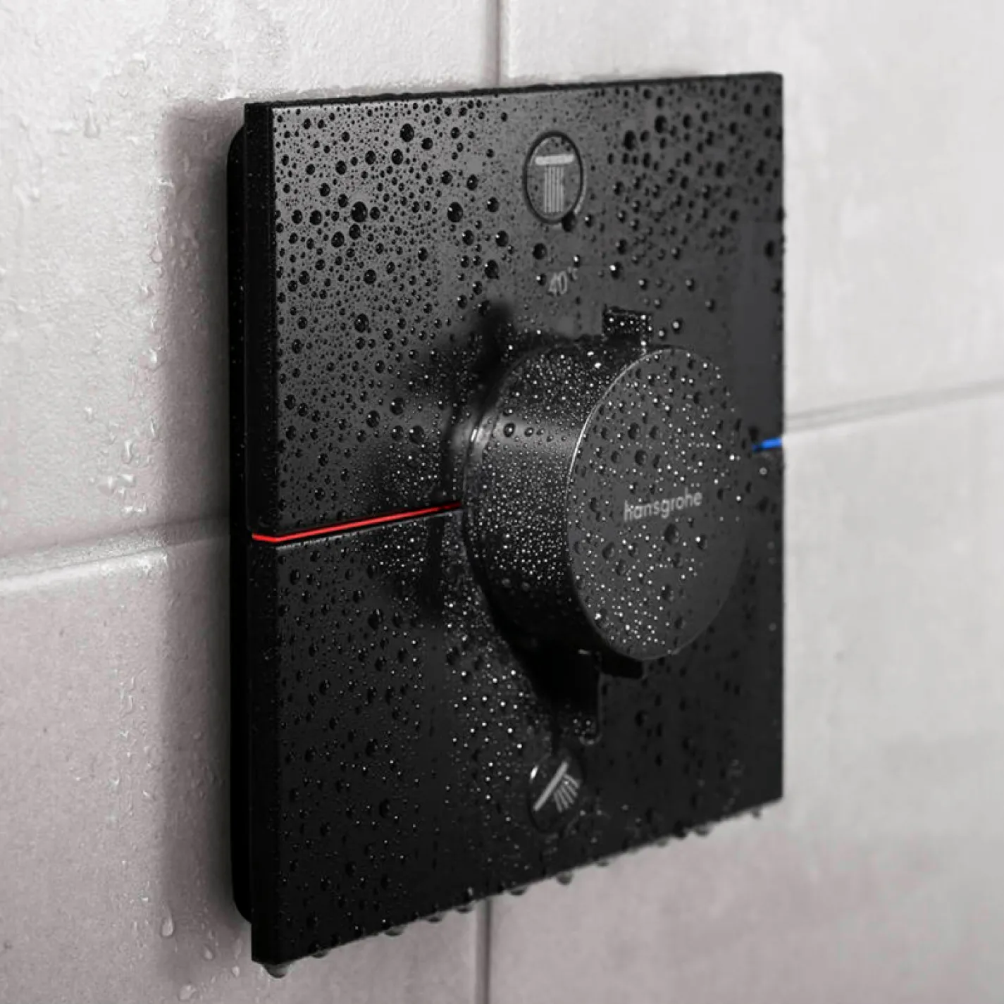 Термостат прихованого монтажу Hansgrohe ShowerSelect Comfort E 2 функції, чорний матовий (15572670) - Фото 2