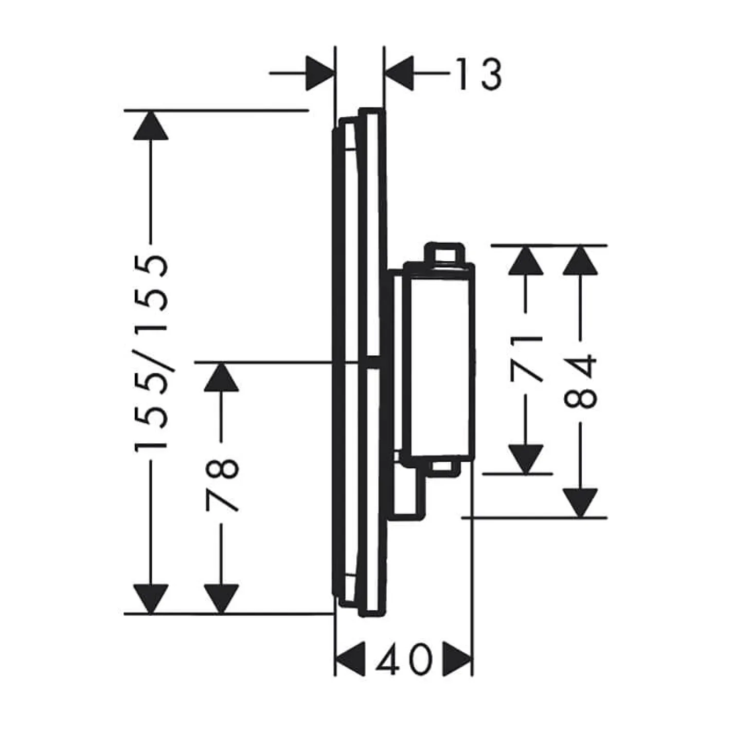 Термостат Hansgrohe ShowerSelect Comfort E на 2 функции, хром (15572000) - Фото 3
