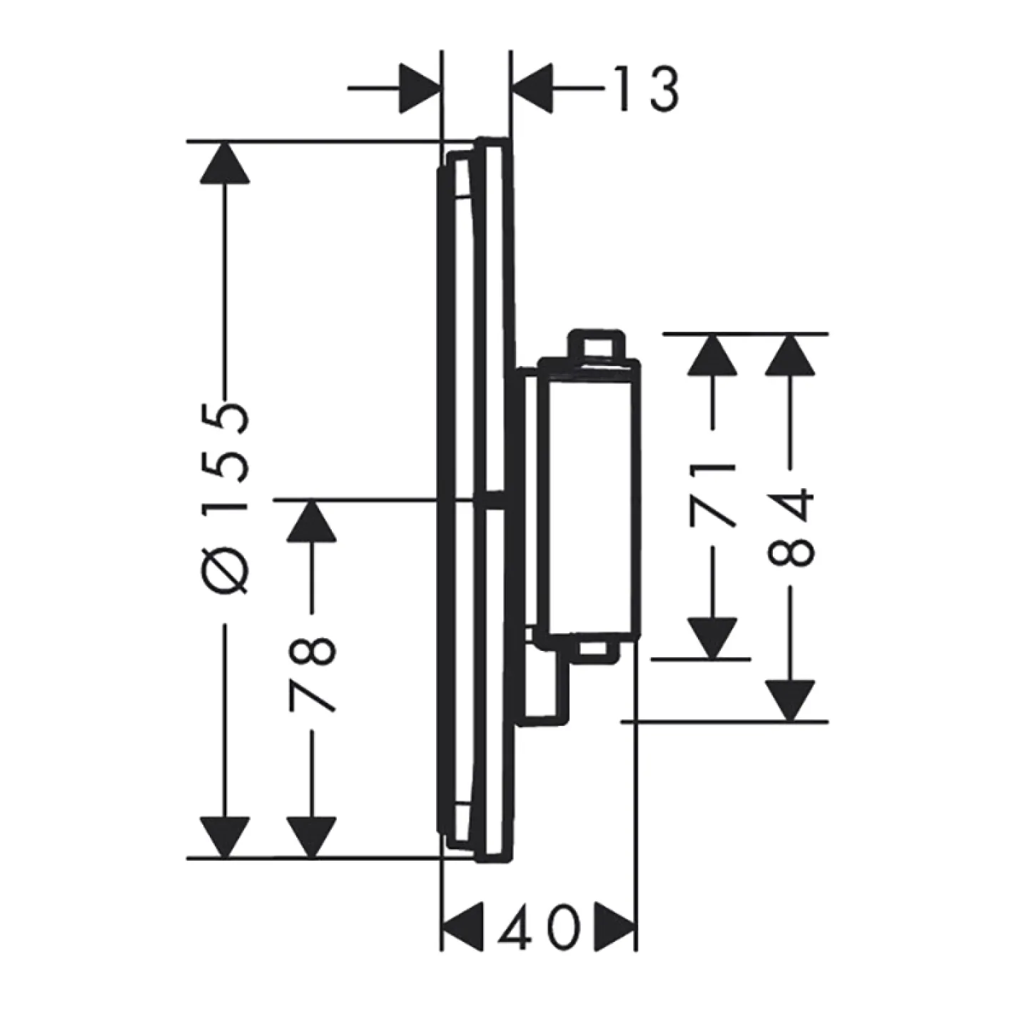 Термостат прихованого монтажу Hansgrohe ShowerSelect Comfort S 2 функції, матова бронза (15554140) - Фото 1