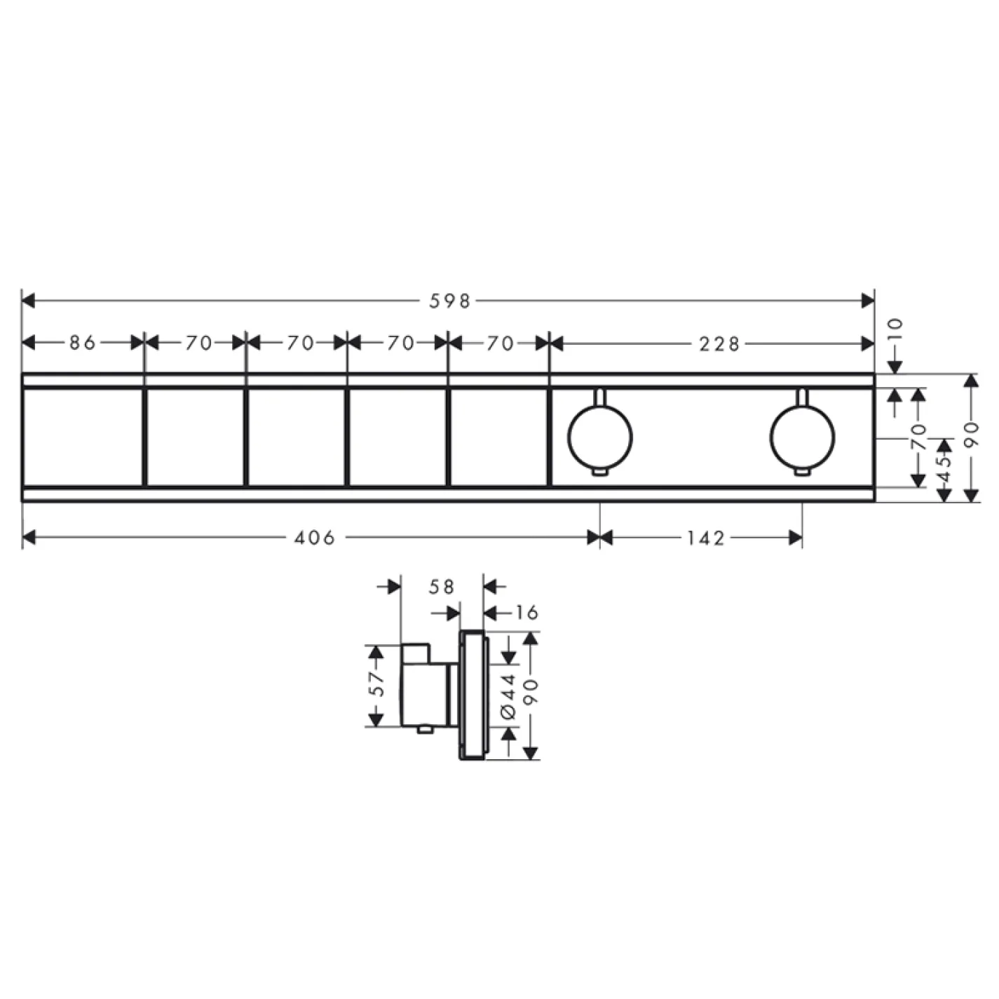 Термостат скрытого монтажа Hansgrohe RainSelect 4 функции, матовая бронза (15382140) - Фото 1