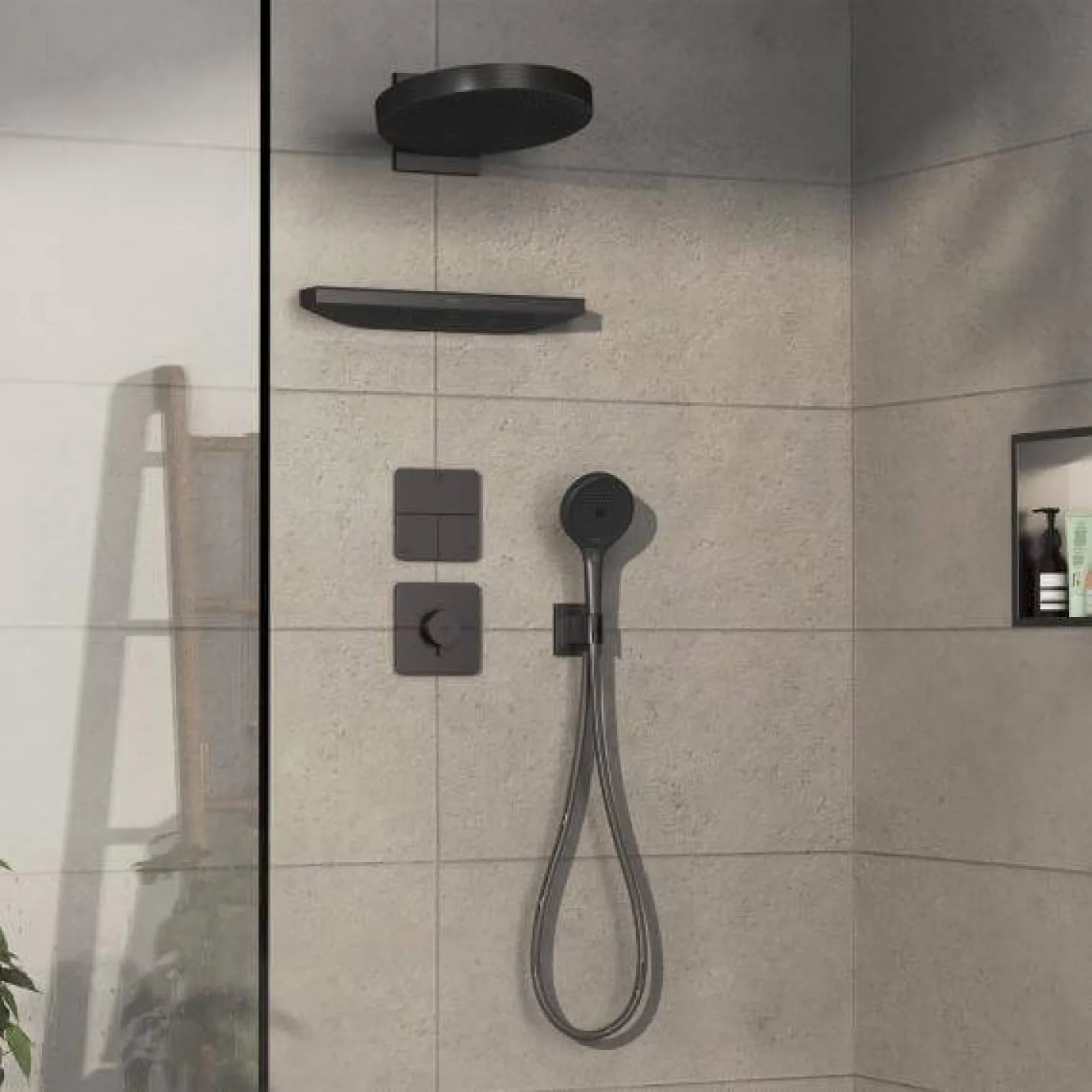 Термостат прихованого монтажу Hansgrohe ShowerSelect Comfort Q HighFlow Brushed Black Chrome (15588340) - Фото 3