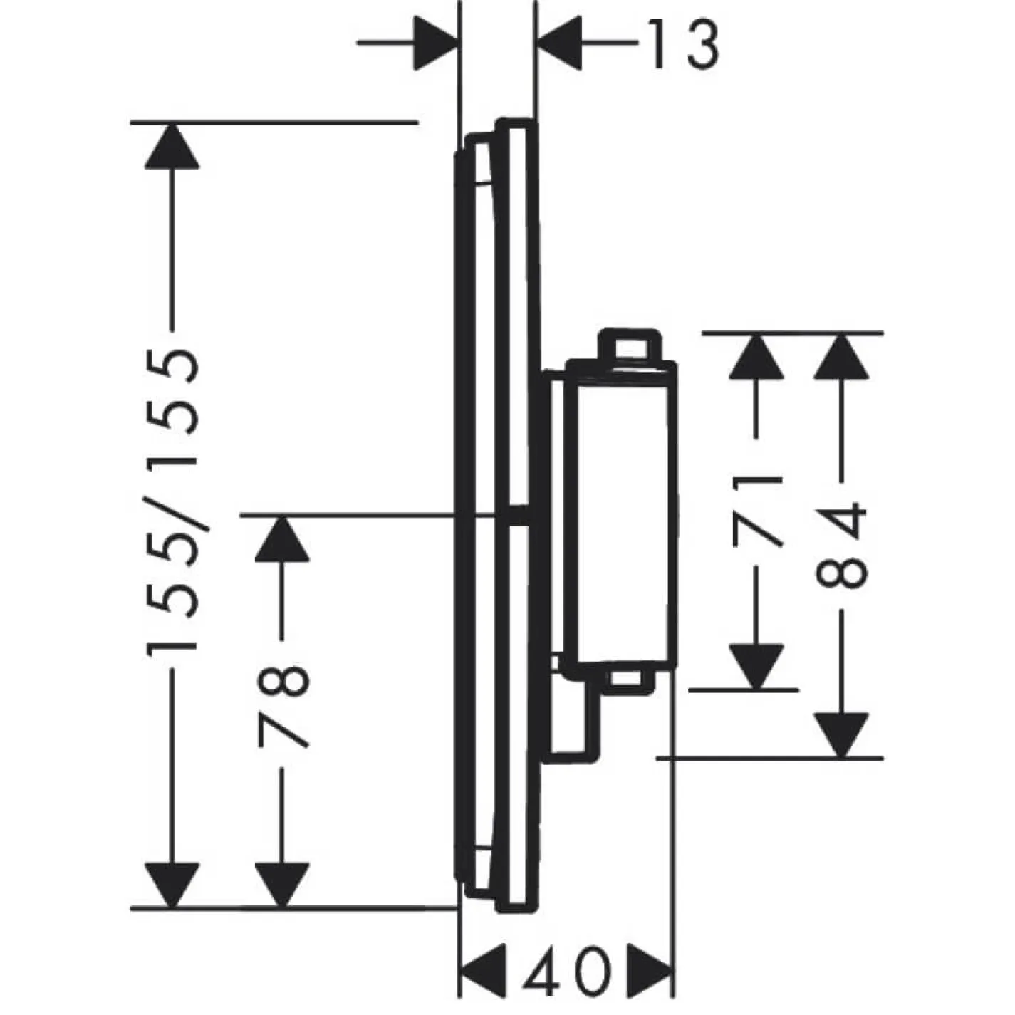 Термостат скрытого монтажа Hansgrohe ShowerSelect Comfort Q на 1 функцию Matt Black (15581670) - Фото 1