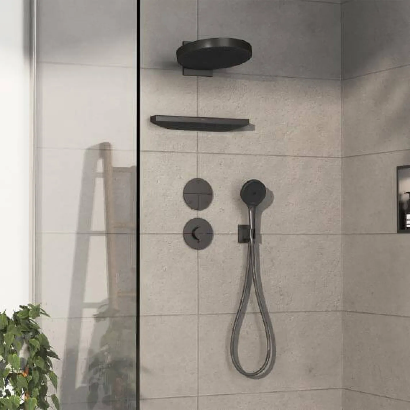 Термостат прихованого монтажу Hansgrohe ShowerSelect Comfort S HighFlow Brushed Black Chrome (15559340) - Фото 3