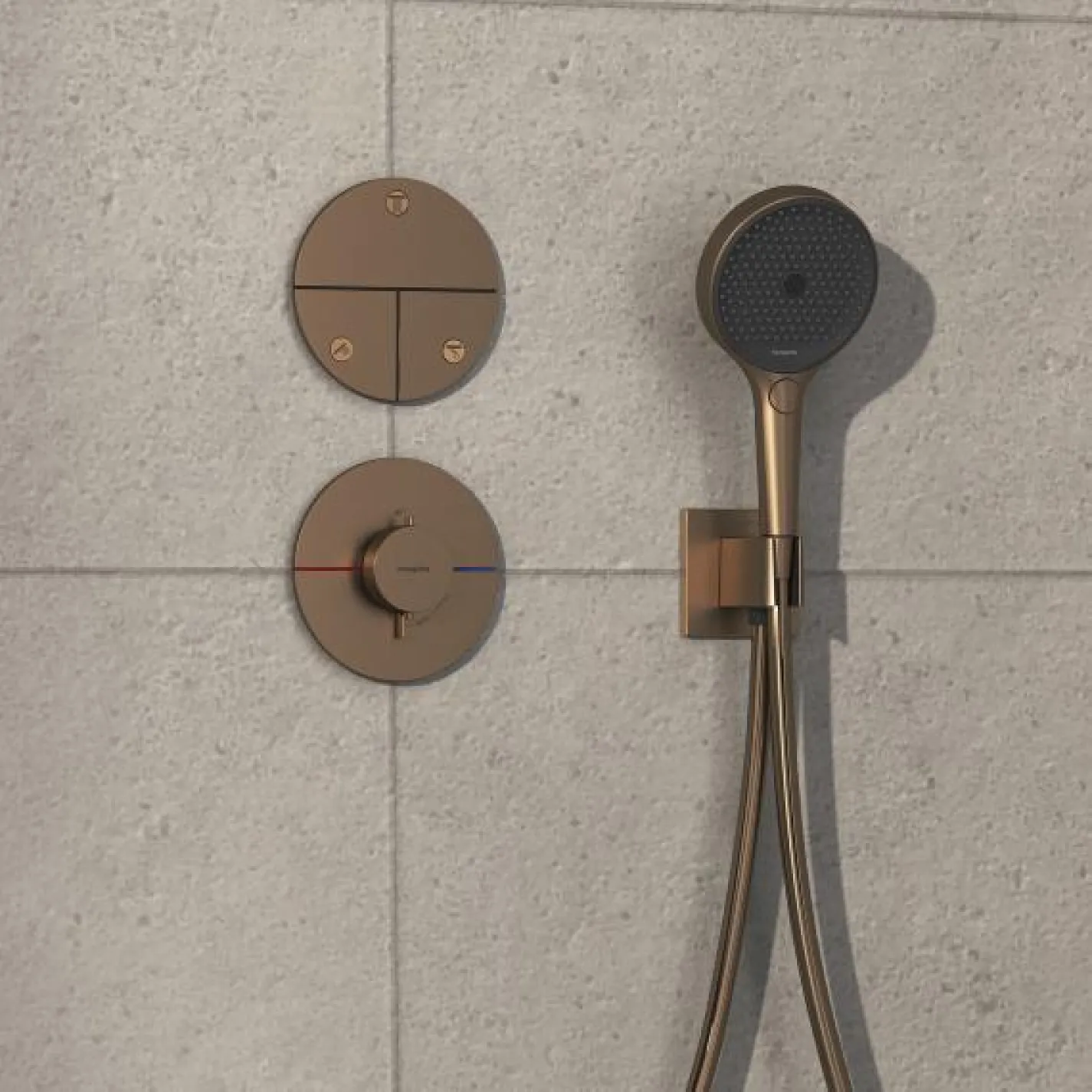 Термостат скрытого монтажа Hansgrohe ShowerSelect Comfort S HighFlow Brushed Bronze (15559140) - Фото 2